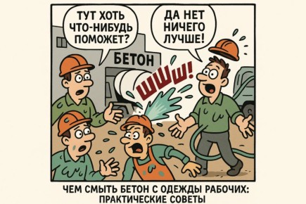 Как эффективно избавиться от бетонных пятен на рабочей одежде