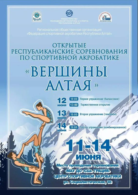 Республиканские соревнования по спортивной акробатике объединят более 200 спортсменов