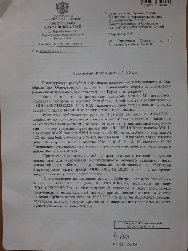 Депутат Ихтиёр Мардиев взял на контроль ситуацию с лесами вдоль реки Бии и лесопользованием рядом с населёнными пунктами Озеро — Куреево, Каначак и Шунарак Депутат Ихтиёр Мардиев взял на контроль ситуацию с лесами вдоль реки Бии и лесопользованием рядом с населёнными пунктами Озеро — Куреево, Каначак и Шунарак