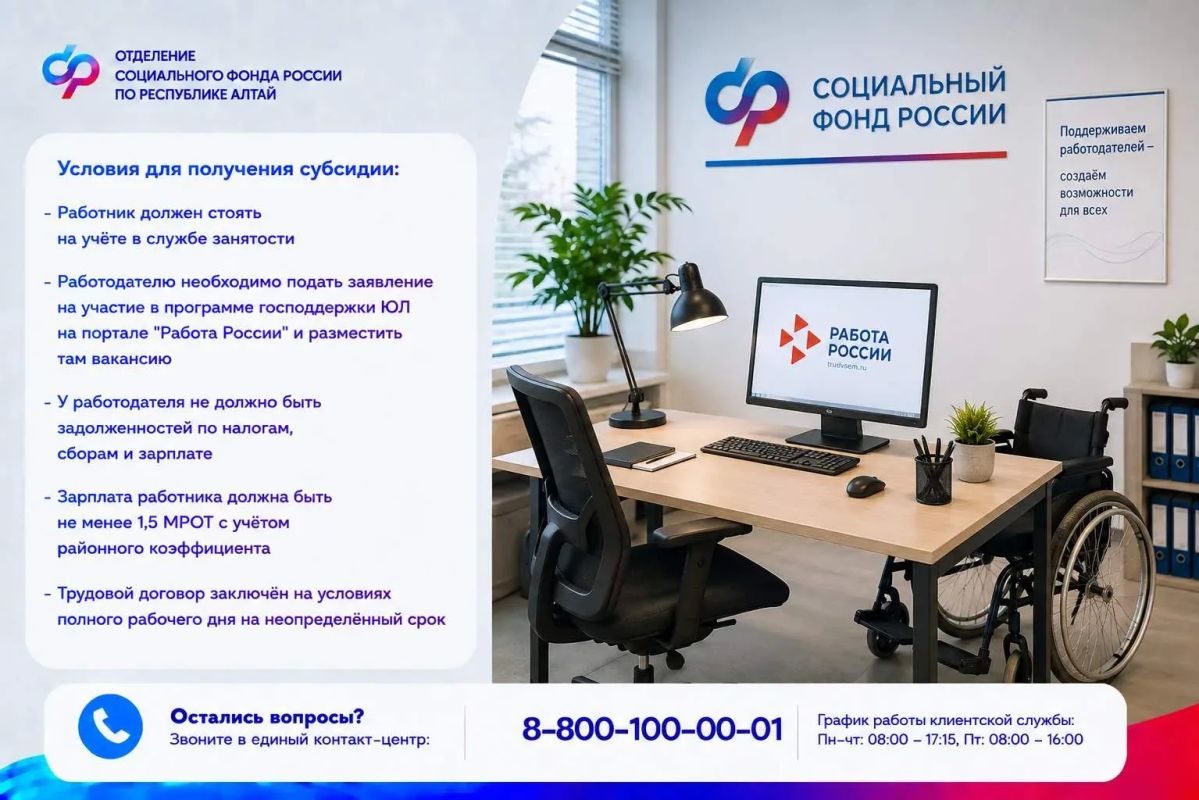 На поддержку от Соцфонда могут рассчитывать работодатели, трудоустроившие ветеранов боевых действий и членов их семей, уволенных с военной службы, одиноких родителей, воспитывающих несовершеннолетних детей, граждан с... На поддержку от Соцфонда могут рассчитывать работодатели, трудоустроившие ветеранов боевых действий и членов их семей, уволенных с военной службы, одиноких родителей, воспитывающих несовершеннолетних детей, граждан с...