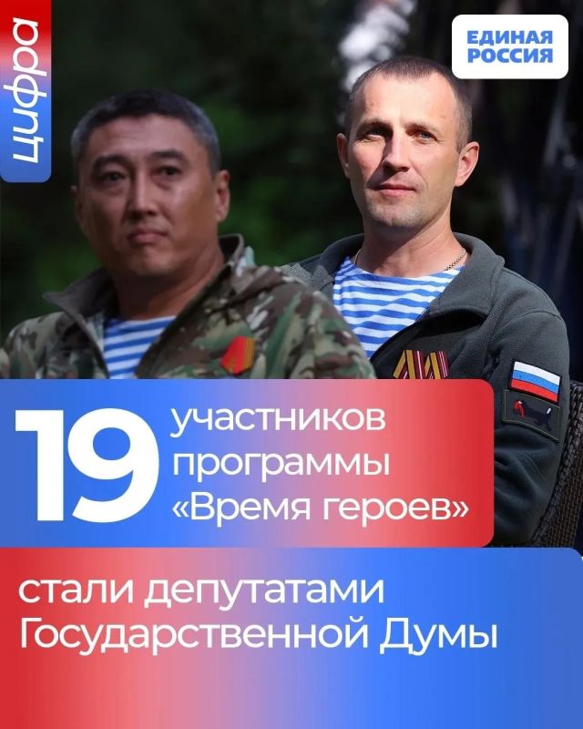 Участники программы «Время героев» получили мандаты депутатов Госдумы и регионов, а один из участников — пост губернатораЕдиная Россия выдвинула больше всех кандидатов-участников СВО на прошедших выборах в Госдуму